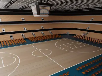 Basketball Stadium Low-poly 3D model