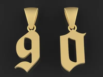number pendant necklace 3D print model