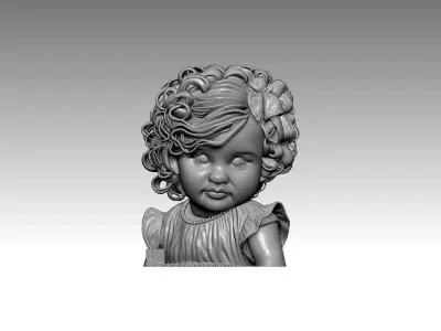 Girl Curly  Doll 3D print model