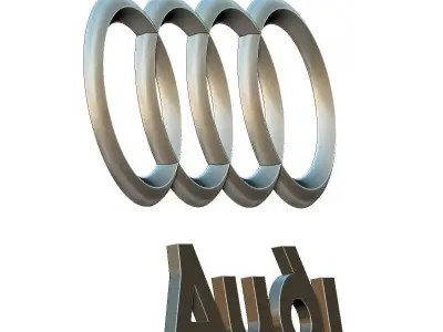 Audi logo car logotype 3D print model