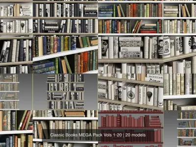 Classic Books MEGA Pack Vols 1-20 3D Model Collection
