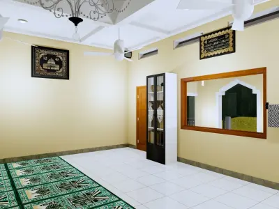 little Mosque or mushola islam prayer room  3D model