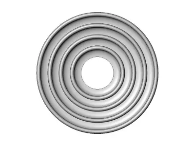 Stepped rounded loops modern ceiling rosette and wall art 3D print model