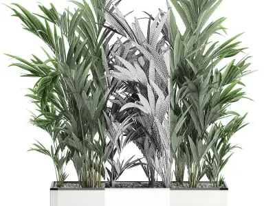 Decorative palm in a white flowerpot 573 3D model