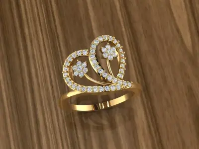 Diamond Jewelry Ring 3D print model 32