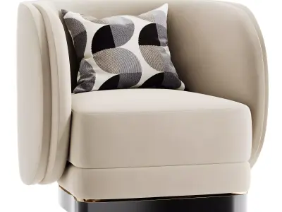 DOWNTON LUXURY ARMCHAIR Low-poly 3D model