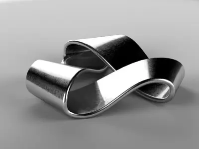 TriMobius silver ring in shape of octopus Free 3D model