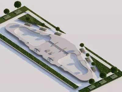 Skatepark-Skate Park PACK 3D model