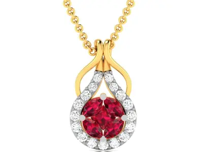 Solitaire Women Pendants 3dm STL OBJ FBX Render Details 3D print model 2