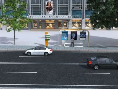 People waiting for the bus 3D model