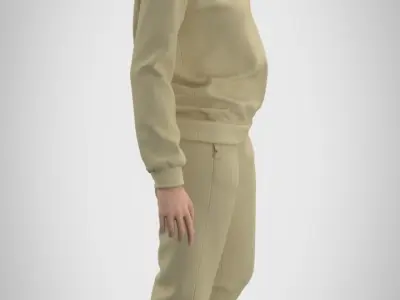 3D model digital hoodie and pant 3D model 3D model
