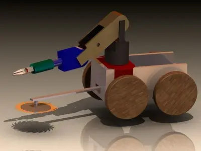 Robotic manipulator with cutter Free 3D model