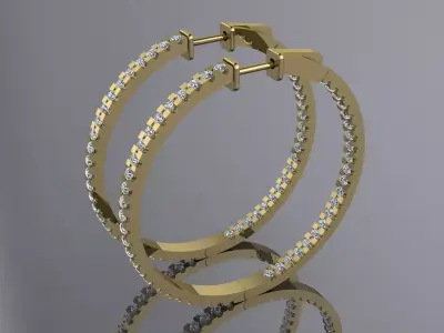 Jewelry Earrings Brand Gold Diamond 3D print model purchase