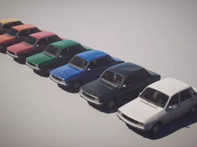  Classic Sedan 1 - R 12 - Game Ready Vehicle Low-poly 3D model