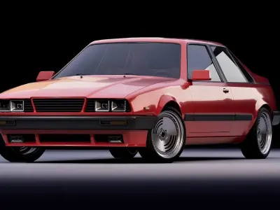 80s generic 2 door car Low-poly 3D model