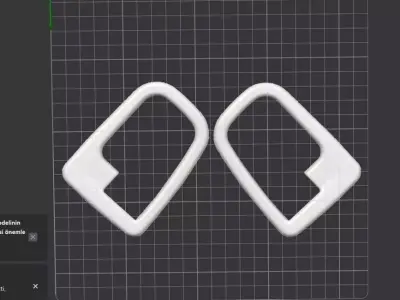 BMW 3 Series E36 Convertible Sedan Coupe door handle frames 3D print model