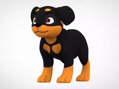 Rottweiler  Low-poly 3D model