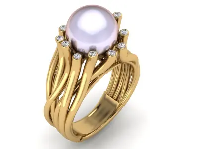 pearl ring 3D print model