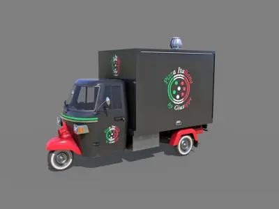 Food Truck Low-poly 3D model