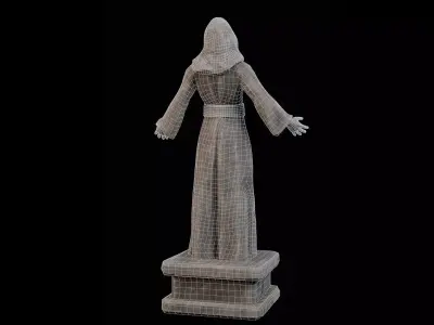 Robed Statue Low-poly 3D model