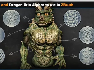 Reptile and Dragon Skin Brushes  Vol 06 3D model