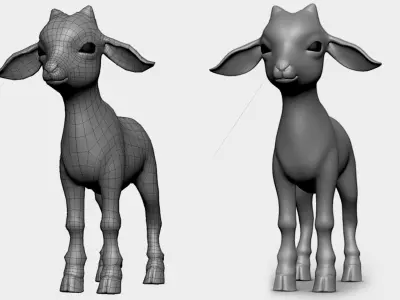 Baby Goat Low-poly 3D model