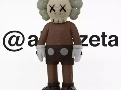 Kaws Companion 8 bits Textured Low-poly 3D model