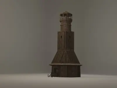 Antique lighthouse Low-poly 3D model