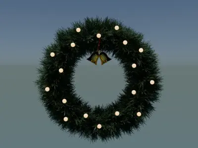 Christmas Wreath with Bells 3D model