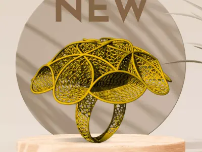 Floral Ring High-Detail Jewelry CAD Model for 3D Printing 3D print model