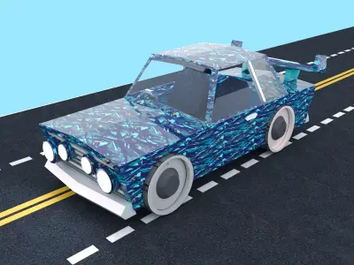 Sports Low Poly  Car 3D Model - Blender Low-poly 3D model