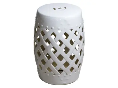 022 GARDEN STOOL  WHITE Low-poly 3D model