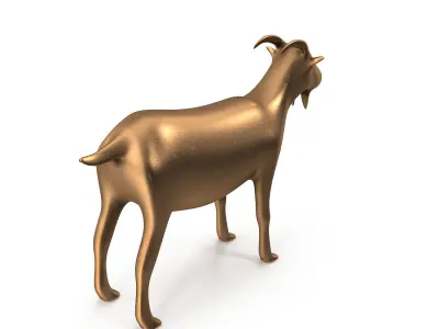 Goat-PBR golden goat Low-poly 3D model