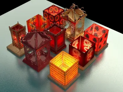  Chinese water lantern  3D model