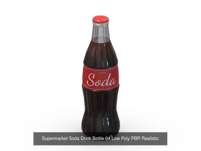  10 Supermarket Soda Drinks Collection Low Poly PBR Realistic