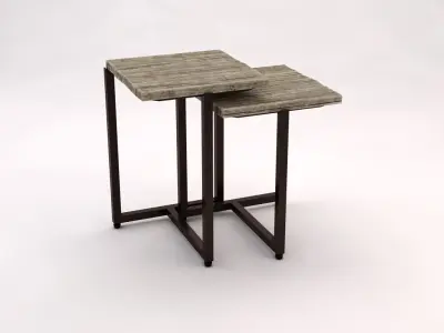 SIDE TABLE---Square and tripod in T 3D model