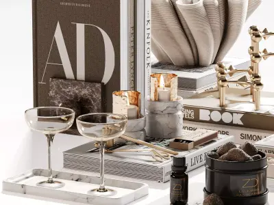 Organic Forms Tabletop Styling With Magnolia 3D model