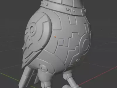 Industrial Bird Sculpture 3D print model