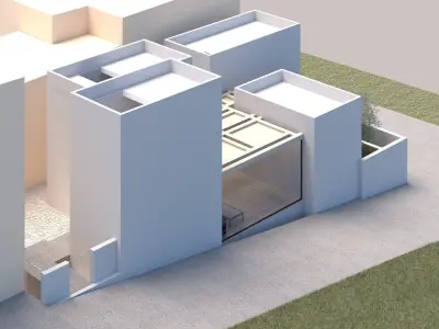 Contemporary Minimal Cubic House 3D model