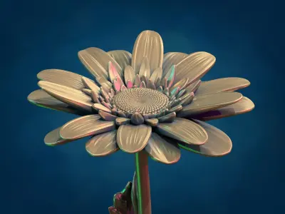 Daisy Gerbera sculpture 3D print model