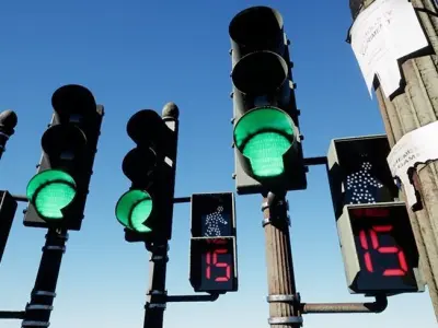 Traffic Lights 14 Pack - USA Washington DC Mall Capitol  3D model