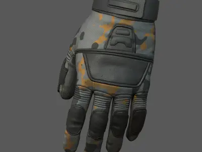 Gloves military combat soldier armor scifi fantasy armor  Low-poly 3D model