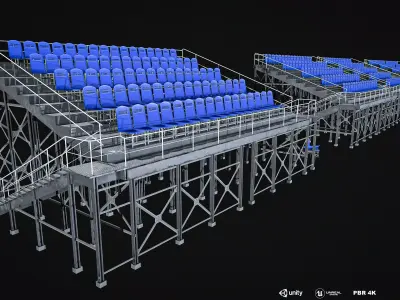 Audience  Stands  Pack Low-poly 3D model