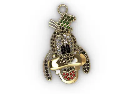 dijes- Colgante goofy dibujo animado -v- 3D print model