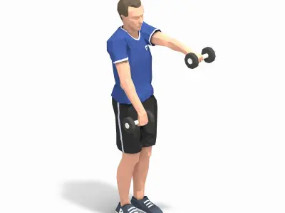 Forward Raise  Exercise Man Animation Low-poly 3D model