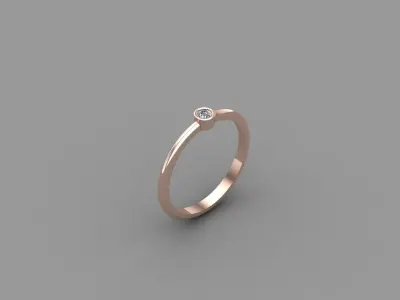 Solitaire Ring Version 1 SR3 3D model