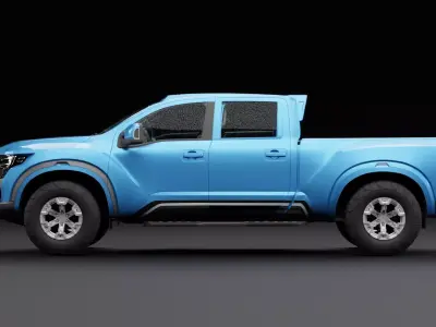 Nissan 4x4 Car Metallic Blue Low-poly 3D model