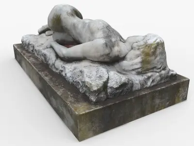 Naked Woman Statue Low-poly 3D model