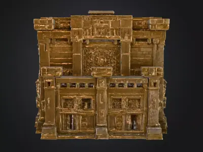 Ancient Stone Temple Epic Fantasy Environment Asset Low-poly 3D model