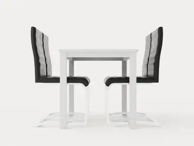 Michigan Food Group With 4 Cibus Chair White Black Low-poly 3D model